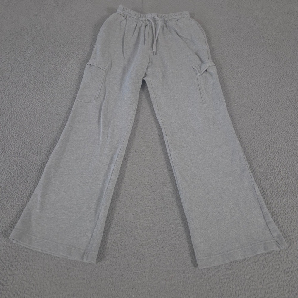 Old Navy Sweatpants Womens Small Gray Wide Leg SoComfy Extra High-Waisted Cargo